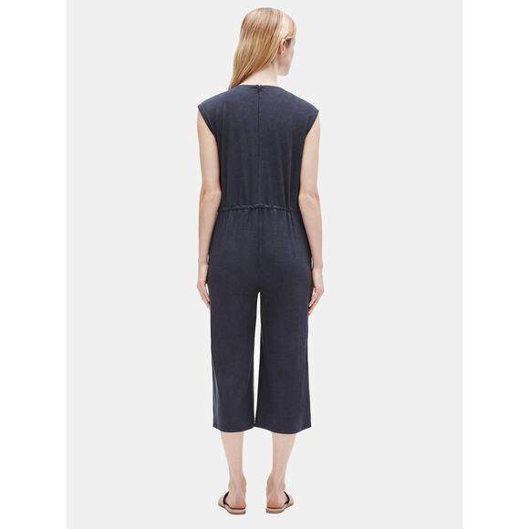 Eileen Fisher Cropped Jumpsuit Nocturne Gray Tencel Ribbed‎ Sleeveless Sz XL - Picture 3 of 11